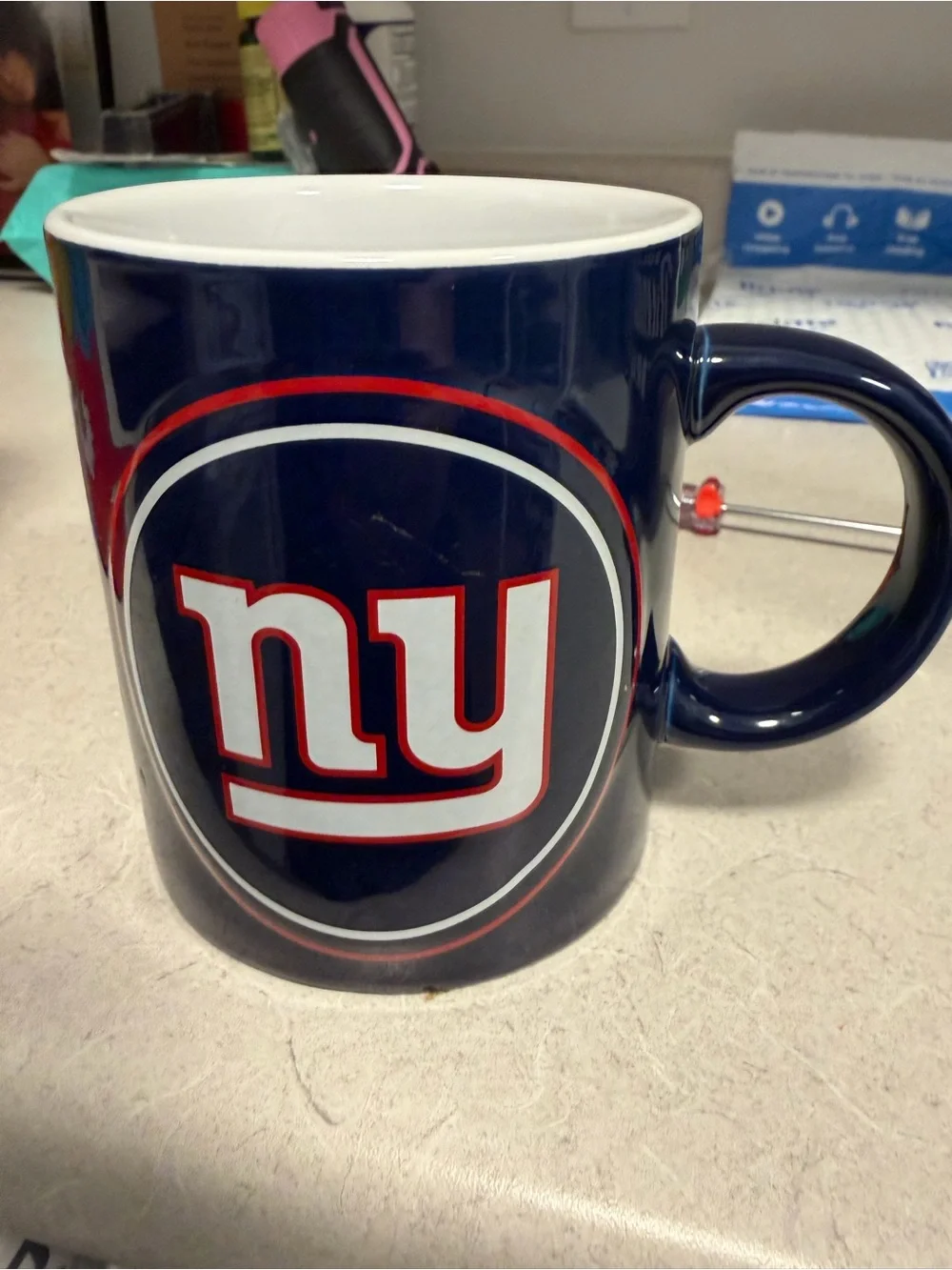 New York Giants Navy Ceramic Coffee Mug - Official Team Logo